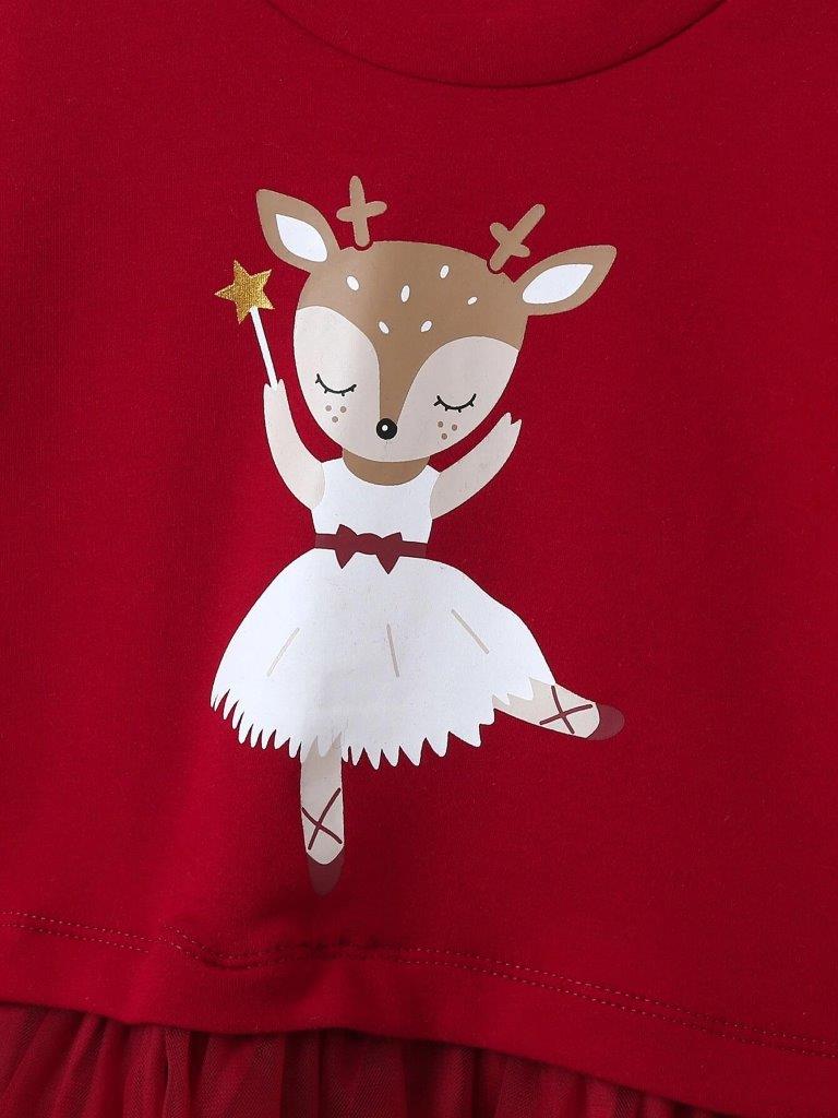 Toddler Girls Cartoon Print Sweatshirt dress