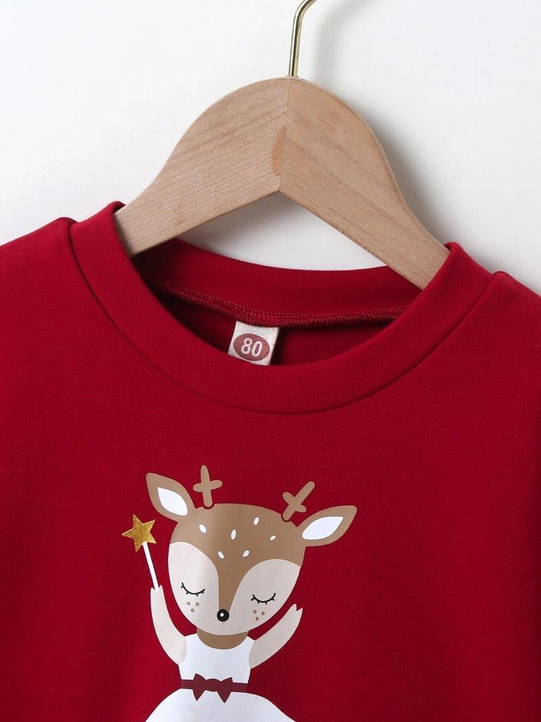 Toddler Girls Cartoon Print Sweatshirt dress