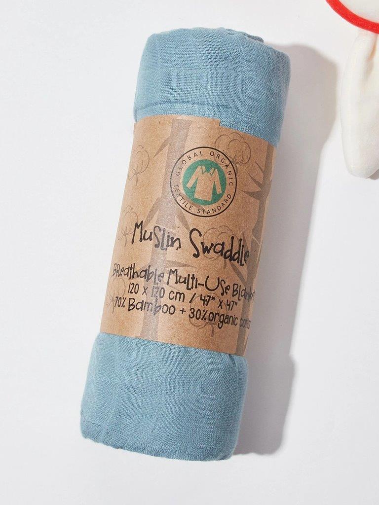 Baby Blue Muslin Blanket