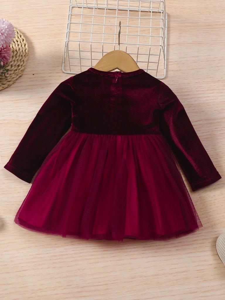 Baby Velvet Mesh Dress