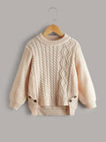 Toddler Girls Cable Knit Jersey Apricot