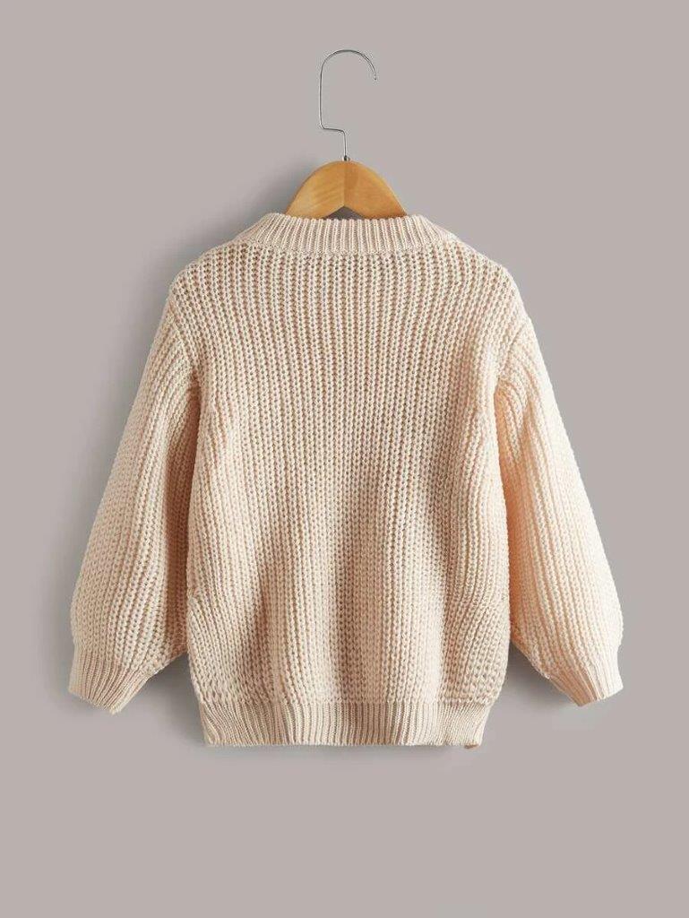 Toddler Girls Cable Knit Jersey Apricot