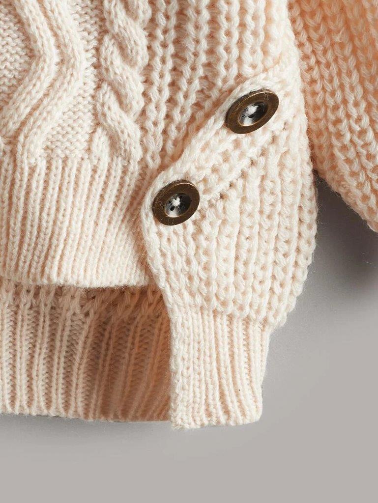 Toddler Girls Cable Knit Jersey Apricot