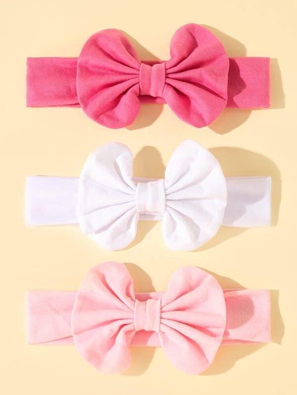 Baby 3 Piece Pink Bow Set