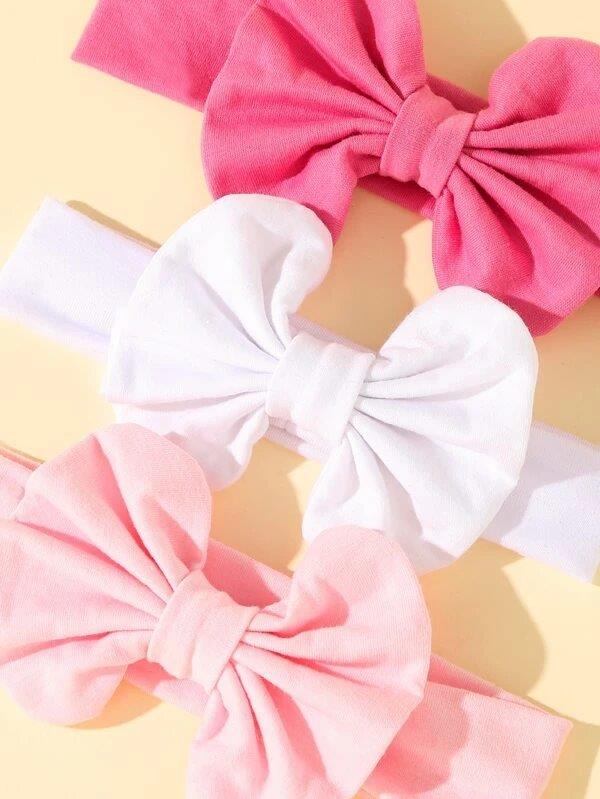 Baby 3 Piece Pink Bow Set