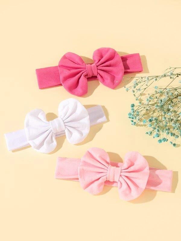 Baby 3 Piece Pink Bow Set