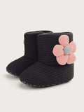 Baby Flower Slide Boots Black