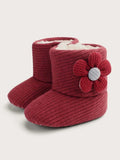 Baby Flower Slide Boots Red
