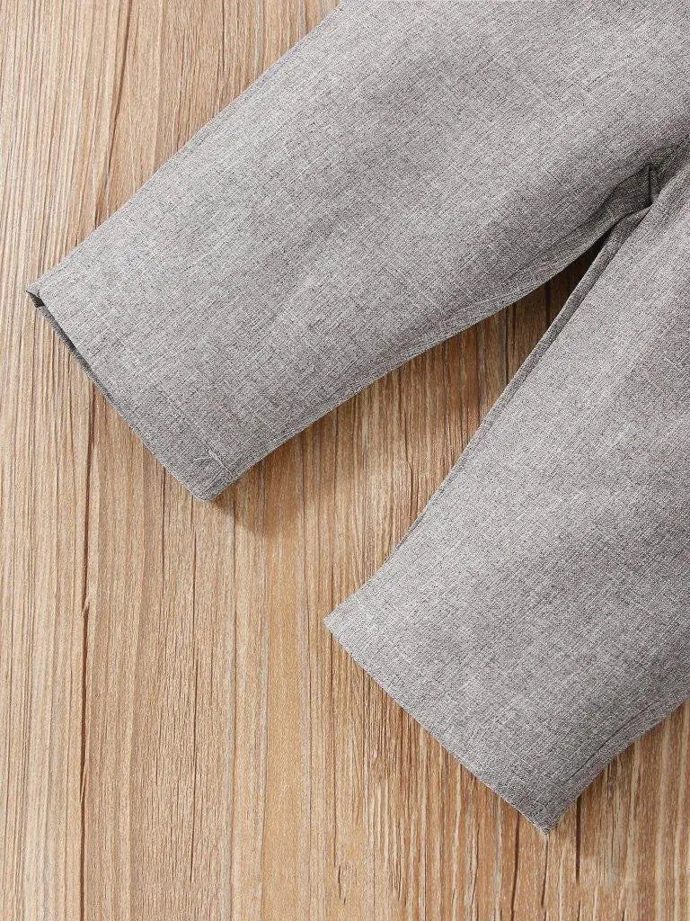Baby Striped 2 Piece Grey & White Set