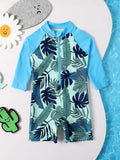 Baby Boy Floral Swimming Costume Long sleeve