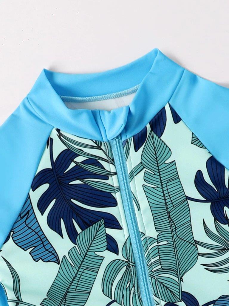Baby Boy Floral Swimming Costume Long sleeve