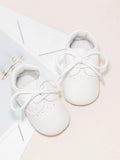 Baby White Lace-Up Flats
