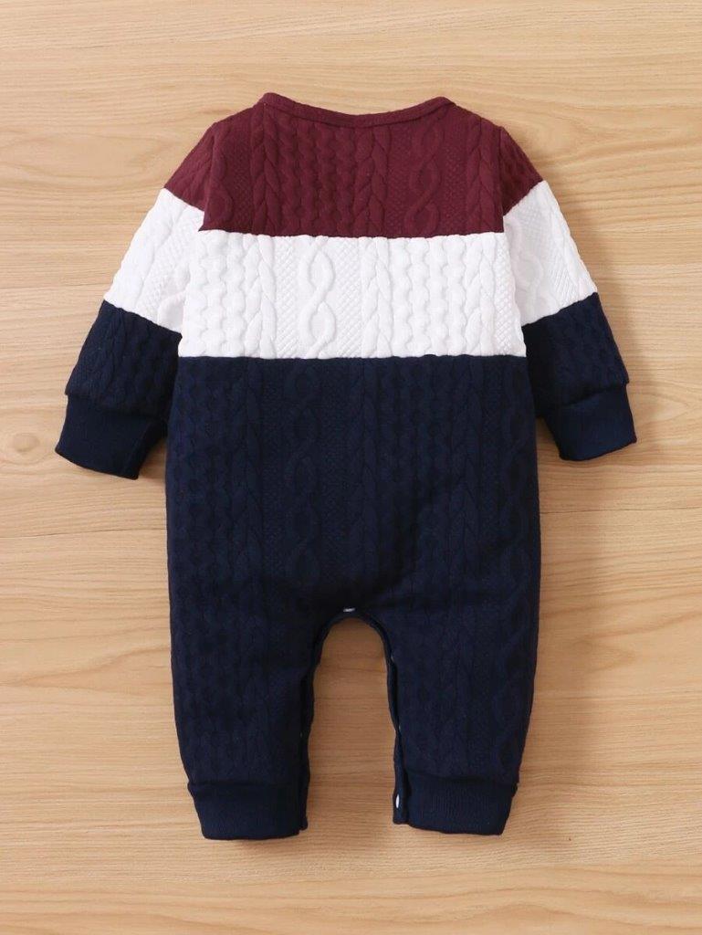 Baby Colourblock Textured Jumpsuit