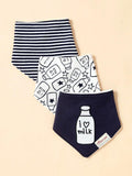 Baby 3 Pack Bandana Milk Bib Set