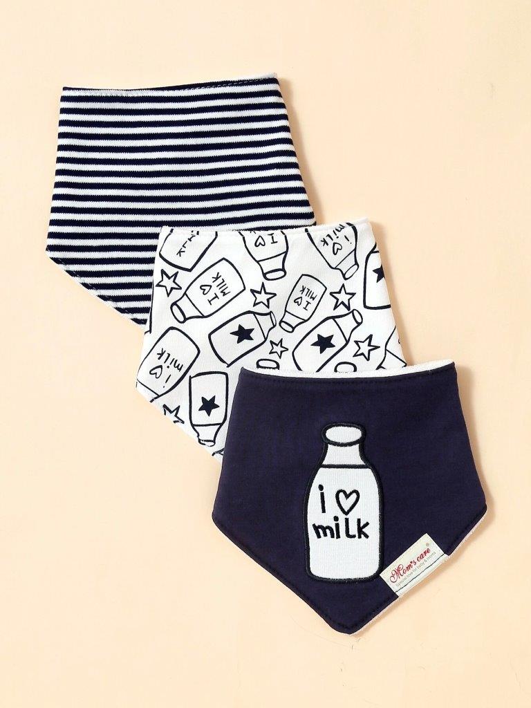 Baby 3 Pack Bandana Milk Bib Set