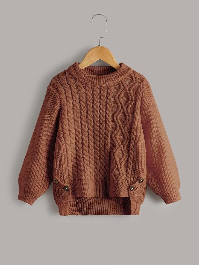 Toddler Girls Cable Knit Jersey