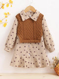 Toddler Girls Butterfly Corduroy Dress Set