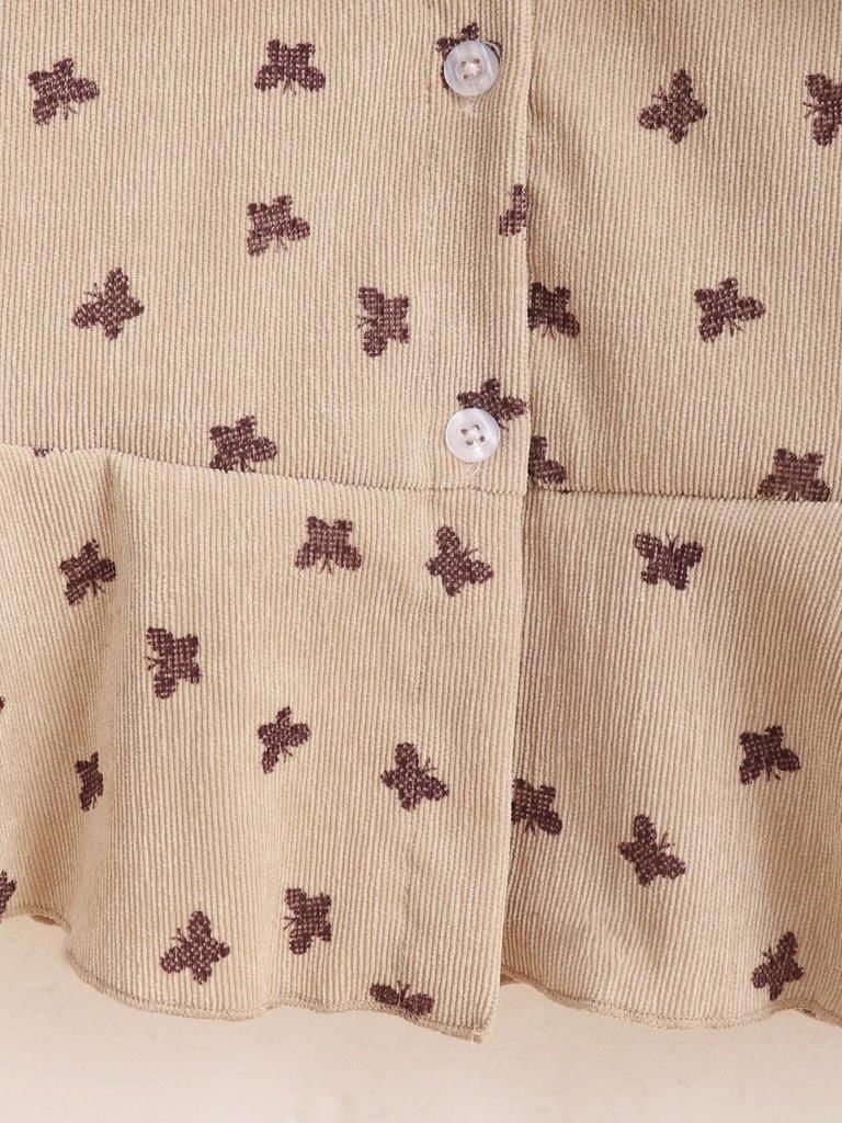 Toddler Girls Butterfly Corduroy Dress Set