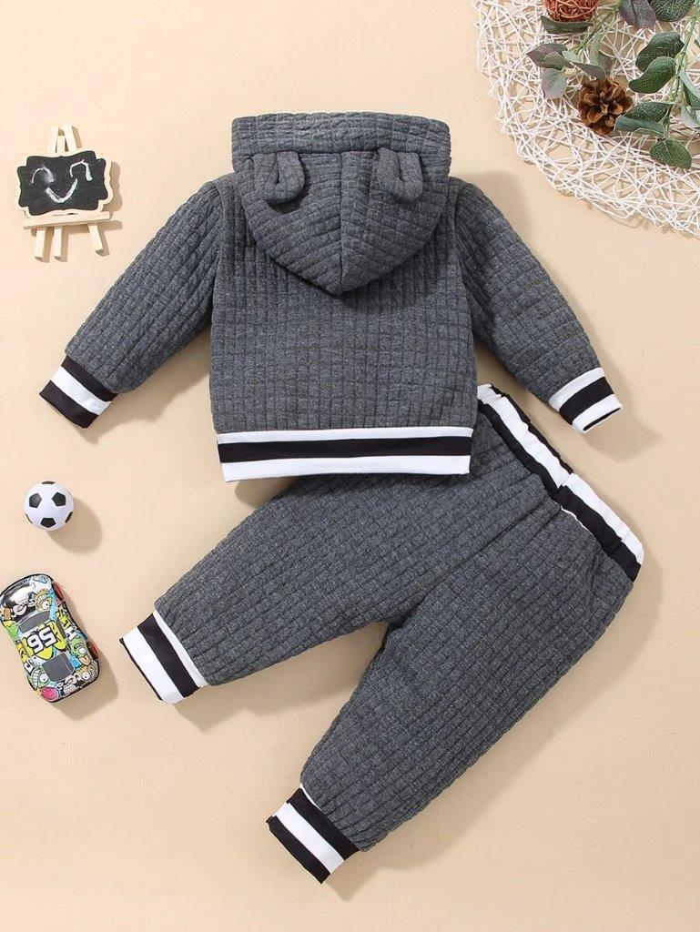 Baby 3D Ears Pattern Hoodie And Pants Set