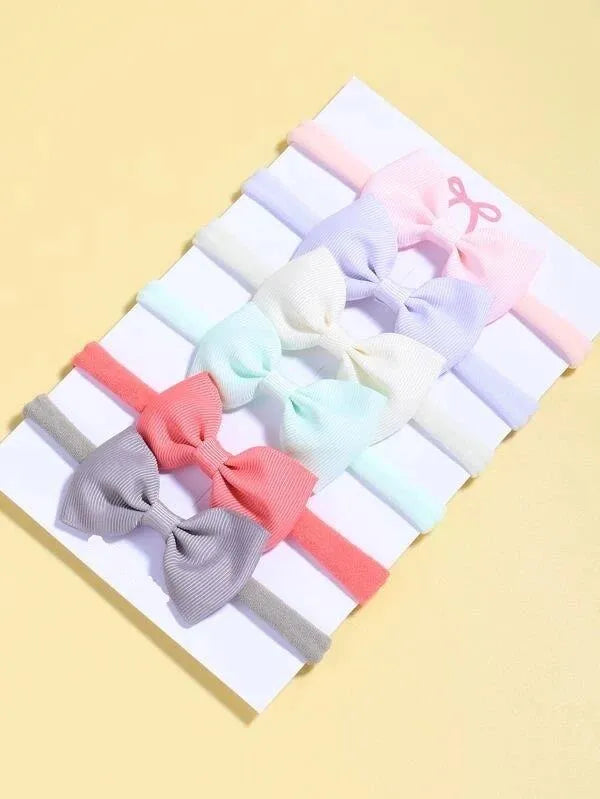 Baby 6 Piece Bow Set Mix Colours