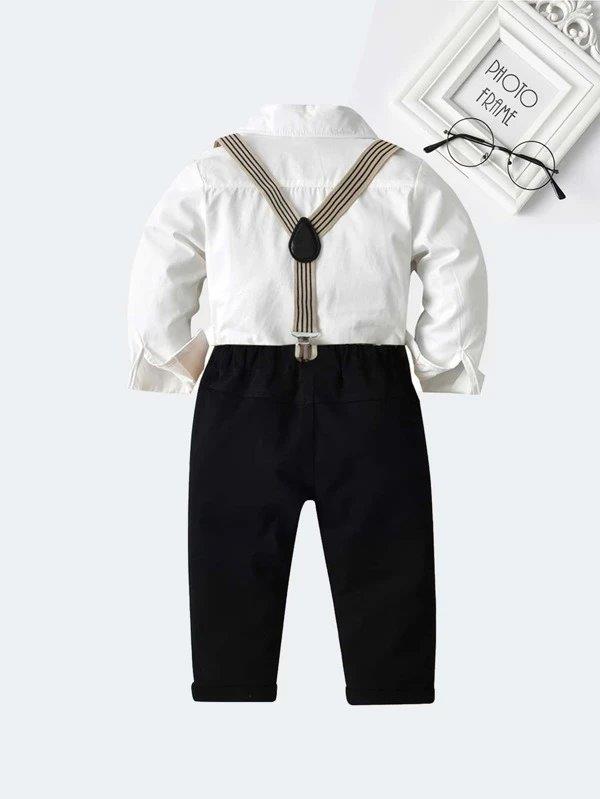 Toddler Boys Shirt And Pants Suspender Set