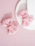 2 Piece Bowknot Silk Hair Clips Pink