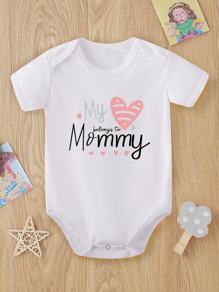 Baby Girl Heart Slogan Bodysuit Mummy