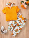 Baby Ruffle Tee and Floral pants set