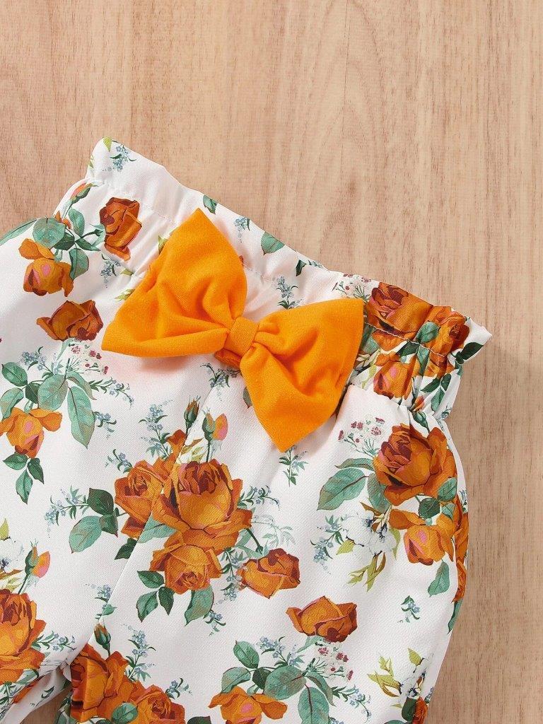 Baby Ruffle Tee and Floral pants set
