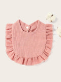 Baby Crepe Ruffle Bib Dusty Pink