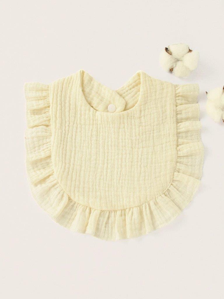 Baby Crepe Ruffle Bib Cream