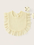 Baby Crepe Ruffle Bib Cream