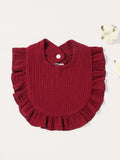 Baby Crepe Ruffle Bib Burgundy