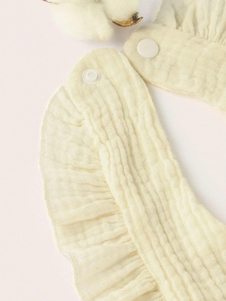 Baby Crepe Ruffle Bib Cream