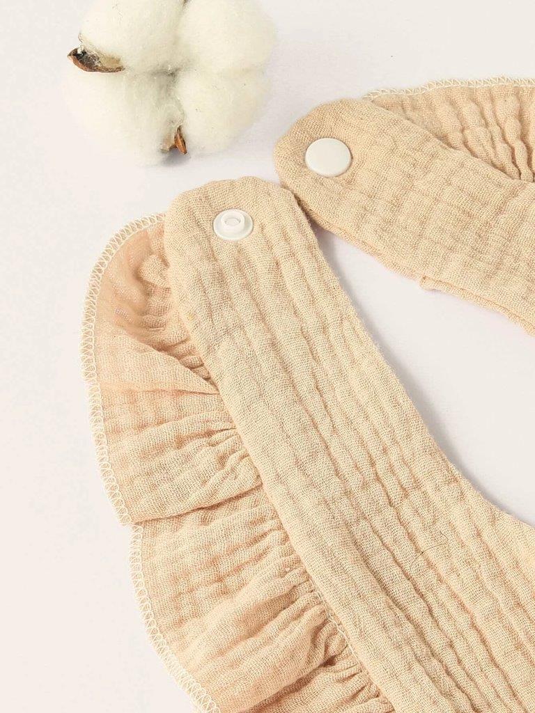 Baby Crepe Ruffle Bib Khaki