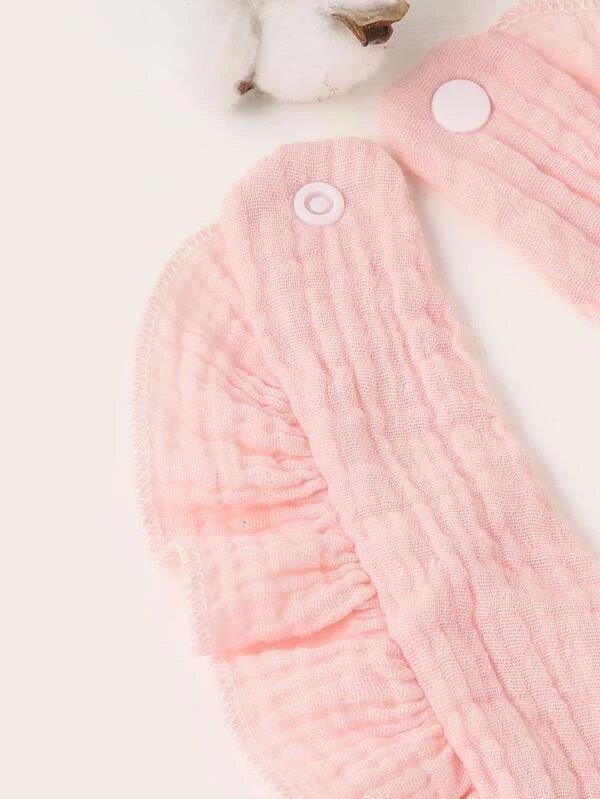 Baby Crepe Ruffle Bib Pink
