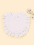 Baby Crepe Ruffle Bib White