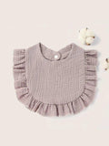 Baby Crepe Ruffle Bib Purple
