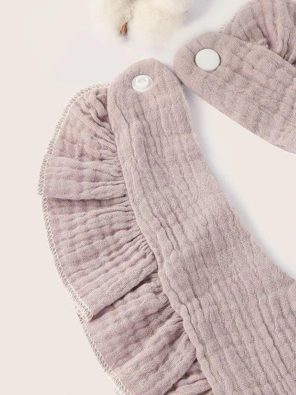 Baby Crepe Ruffle Bib Purple