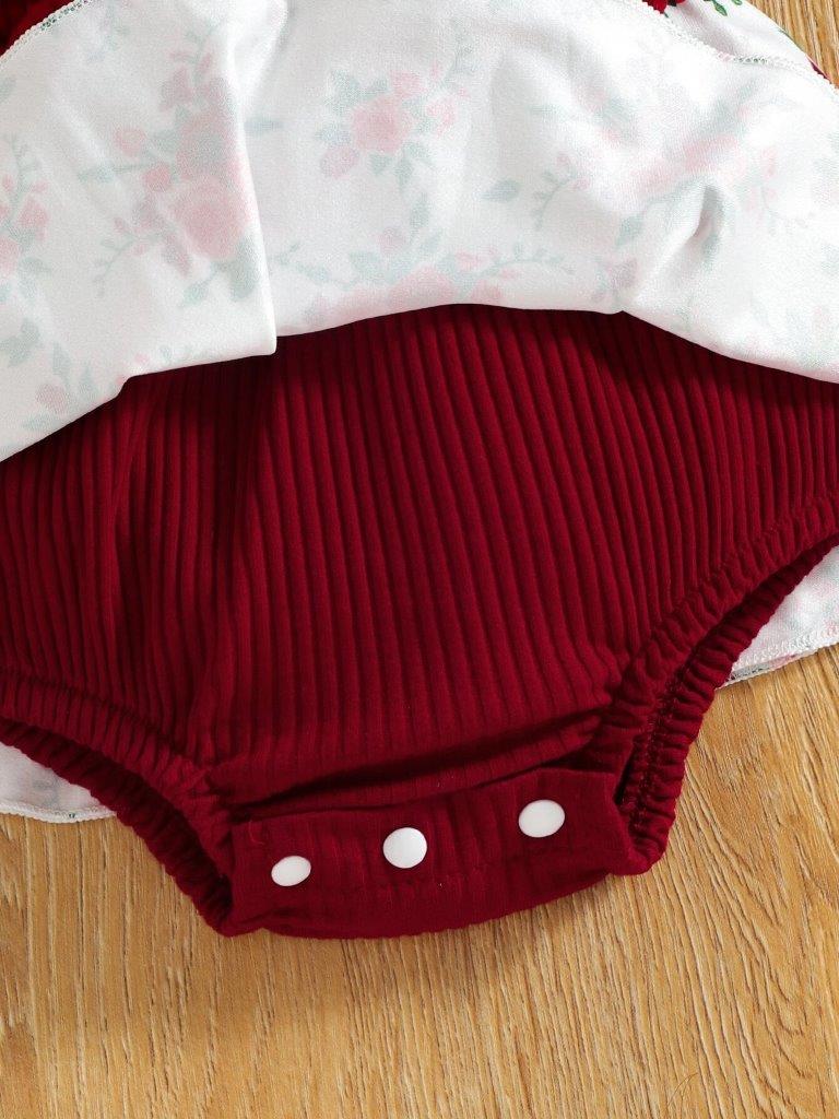 Baby Ruffle Bodysuit Dress With Headband