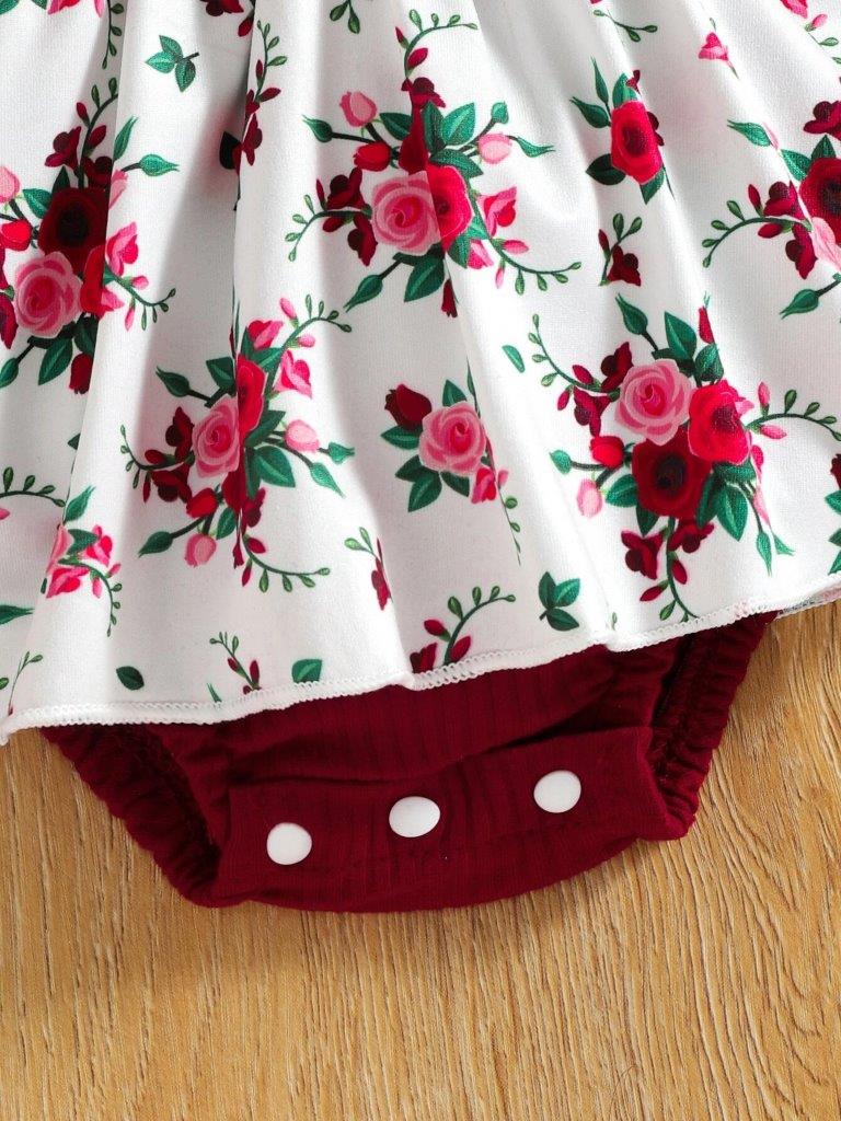 Baby Ruffle Bodysuit Dress With Headband