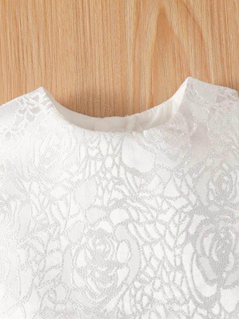 Baby White Floral Mesh Dress