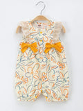 Baby Double Bow Print Romper