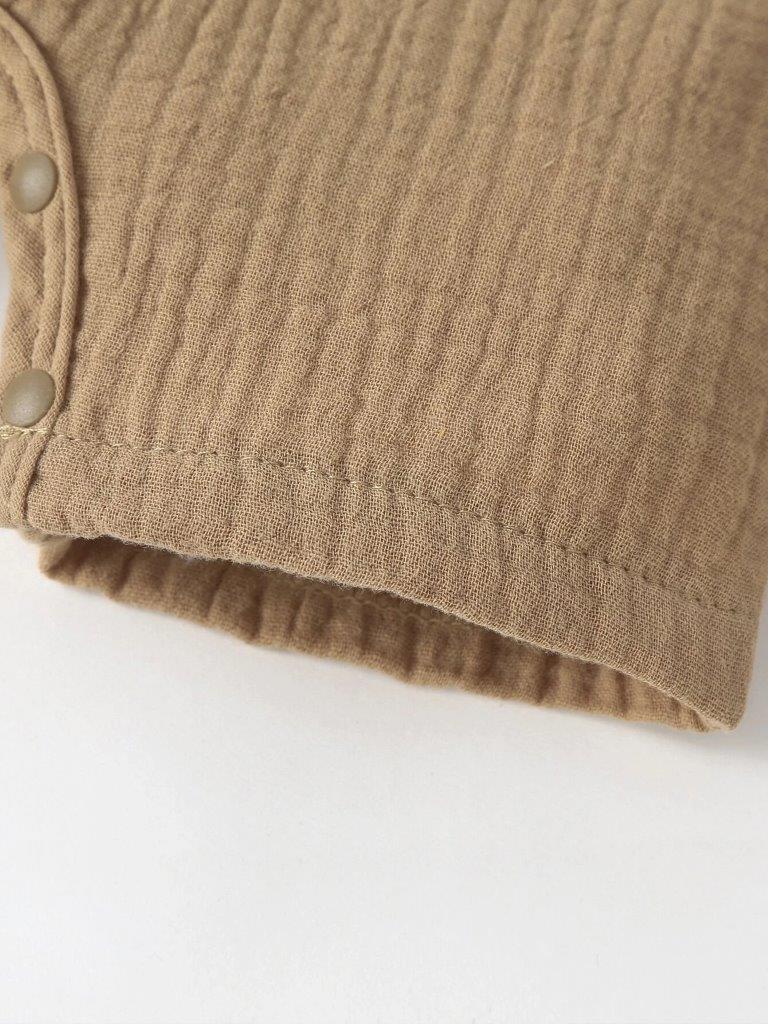 100% Cotton Crepe Camel Romper