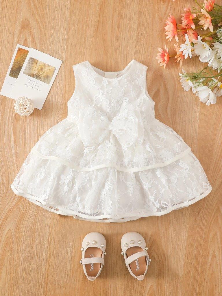 Baby Front Bow Lace Dress