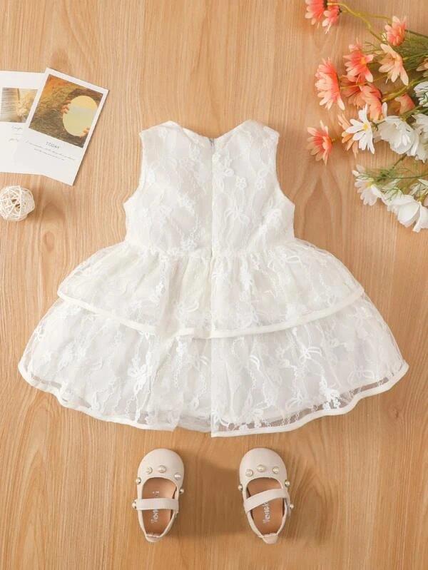 Baby Front Bow Lace Dress