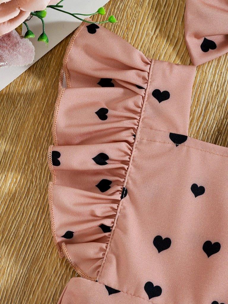 Baby Heart Ruffle Bodysuit Dress Set