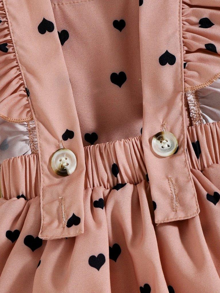 Baby Heart Ruffle Bodysuit Dress Set