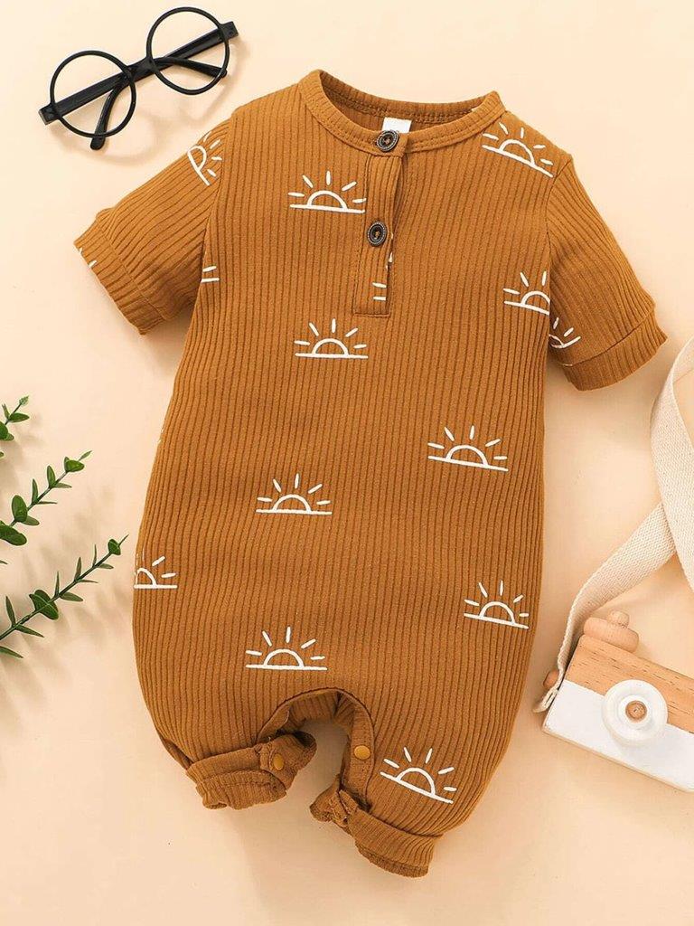 Baby Graphic Ribbed Romper