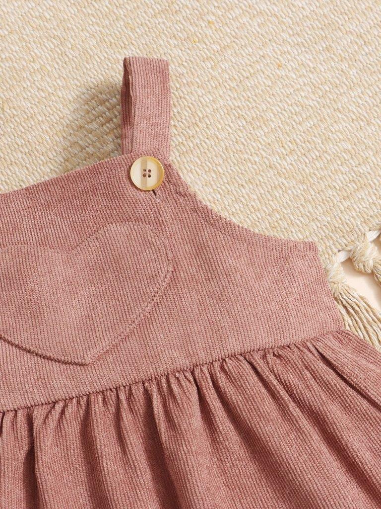 Baby Pink Corduroy Heart Dress